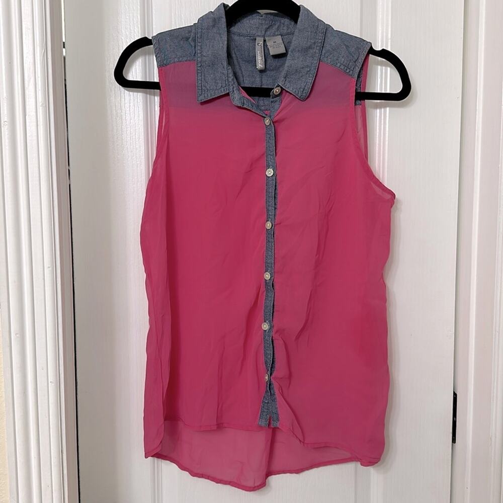 New directions weekend pink sheer top size M